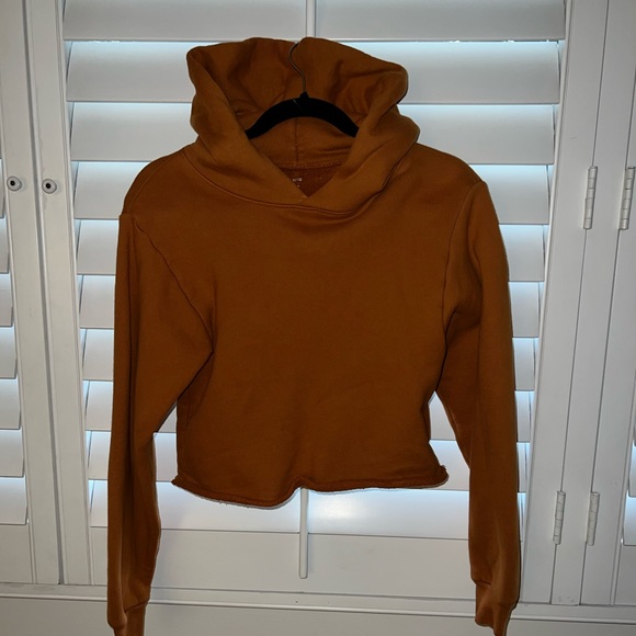 Hanes x Karla Cropped Hoodie in Burnt Orange - Picture 1 of 3